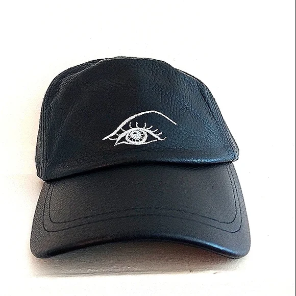 NEW Dr. Woo Leather Baseball Hat Cap Nyden Embroidered Evil Eye Designer image_6d905d4b-ed61-4d4a-80b6-  main image 2